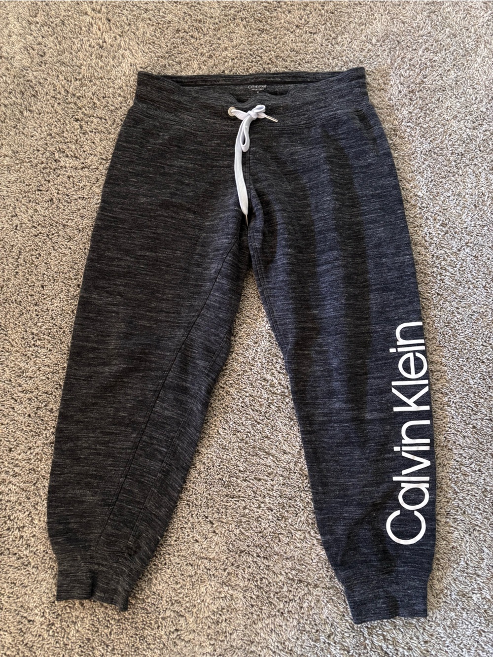 Calvin Klein Performance Gray Drawstring Logo Ankle Jogger Sweatpants Womens M